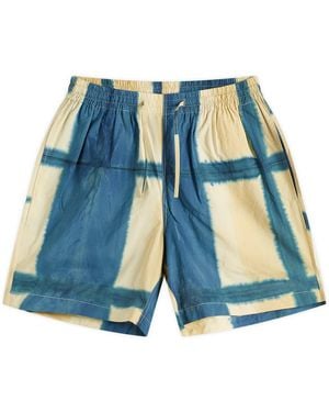 Kardo Clamp Dye Drawstring Shorts - Blue
