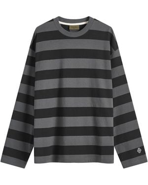 Uniform Bridge Stripe Long Sleeve T-Shirt - Black