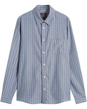 A.P.C. Clement Stripe Shirt - Blue