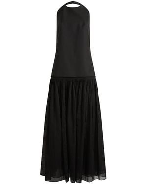Rohe Rohe Pleated Muslin Halter Dress - Black