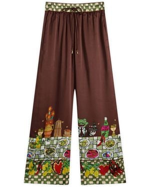 ALÉMAIS Fredo Silk Pant - Brown