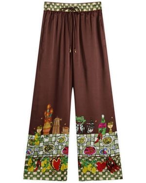 ALÉMAIS Fredo Silk Pant - Brown