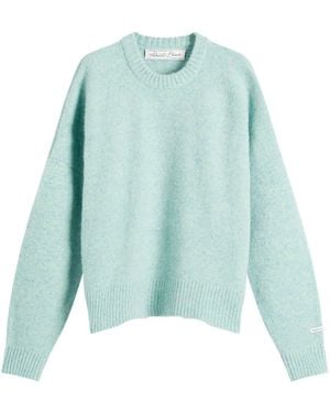 About Blank Mohair Knitted Logo Crewneck - Green