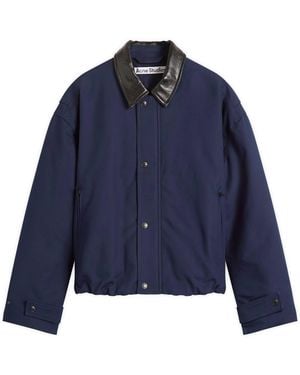 Acne Studios Opado Double Cotton Satin Jacket - Blue