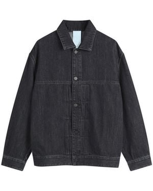 EBIT Denim Jacket With Octagon Patch - Black