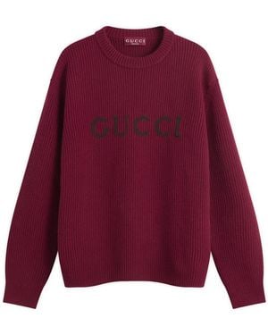 Gucci Logo Wool Sweater - Purple