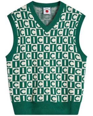 ICECREAM Monogram Knitted Vest - Green