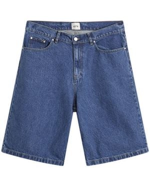 Arte' Round Pocket Denim Shorts - Blue