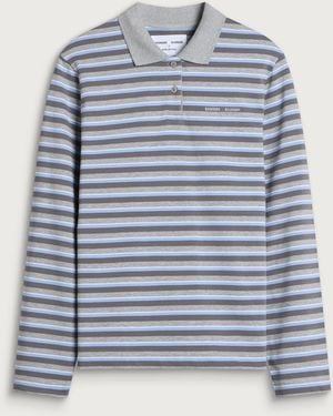Samsøe & Samsøe X Madeline Argy Sadover Long Sleeve Polo - Blue