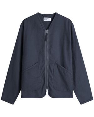 Universal Works Slub Sateen Zip Liner Jacket - Blue