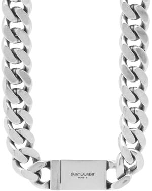 Saint Laurent Curb Chain Necklace - Metallic