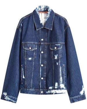 Acne Studios Robert Distressed Denim Jacket - Blue