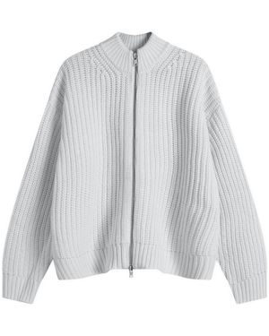 MKI Miyuki-Zoku Chunky Rib Knit Track Jacket - Grey