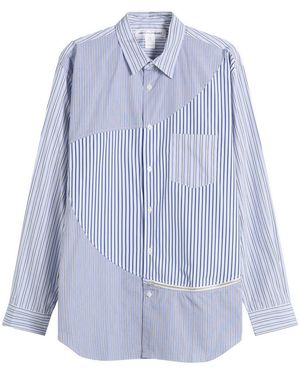 Comme des Garçons Striped Poplin Shirt - Blue