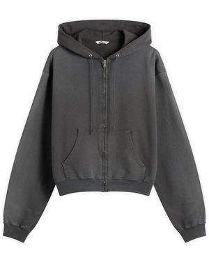 AURALEE Zip Up Pima Hoody - Grey
