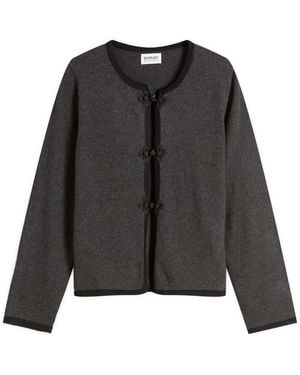 Beams Boy China Trim Cardigan - Black