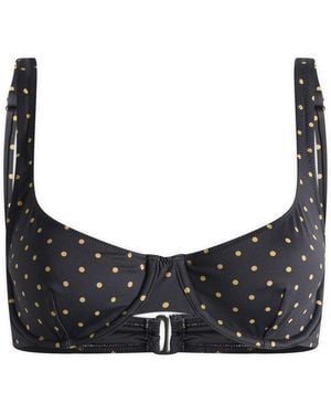 Fruity Booty Celine Polka Bikini Top - Black