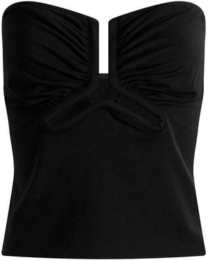 Rick Owens Alannah Cropped Bustier Top - Black