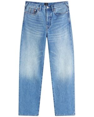 Paul Smith Relaxed Fit Embroidered Stripe Denim Jeans - Blue