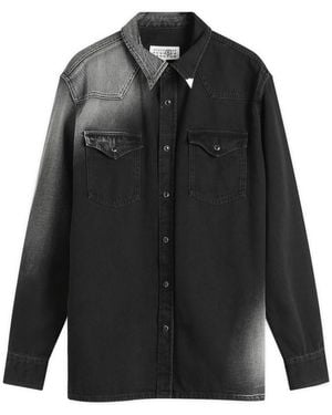 Maison Margiela Mm6 Light Beam Long Sleeve Shirt - Black
