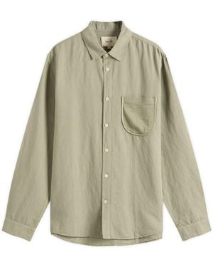 Folk Contrast Pocket Shirt - Green