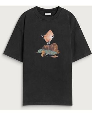 Drole de Monsieur Faded Glass Lion T-Shirt - Black