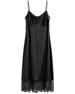 Simone Rocha Lace Trim Slip Dress - Black
