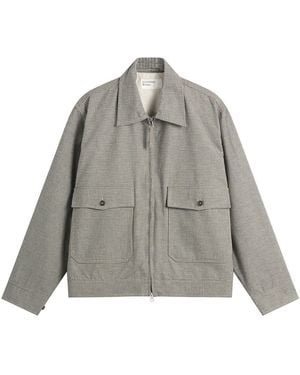 Universal Works Lucas Cotton Check S130 Jacket - Grey