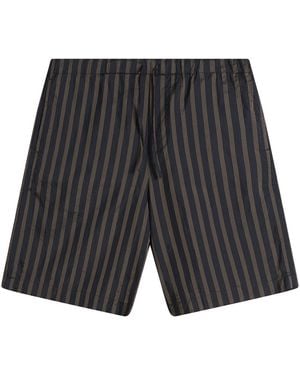 Dries Van Noten Stripe Cupro Shorts - Grey