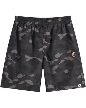 A Bathing Ape Colour Camo One Point Beach Shorts - Black