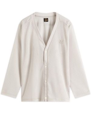 Needles Mesh V-Neck Cardigan - White