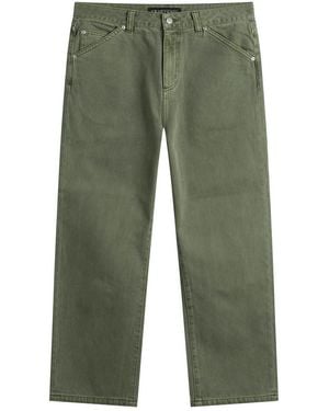 YESEYESEE Flower Rivet Denim Pants - Green