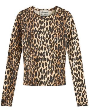 Damson Madder Lua Pointelle Long Sleeve Top - Brown