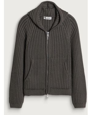 Our Legacy Stripe Dry Merino Wool Level Hood - Black