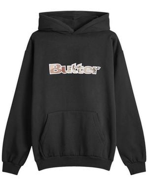 【BUTTER GOODS】 Satin Logo Applique Pullover Hood, Black Satin Logo Applique Pullover Hood, Black – Butter Goods EU