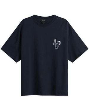 A.P.C. Bruno Applique Logo T-Shirt - Blue