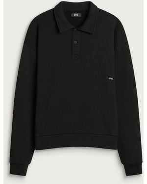END. Signature Fleece Polo - Black