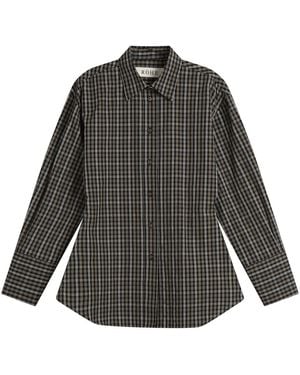 Rohe Shaped Check Shirt - Gray