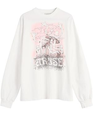 Aries Faded Shroom Awakening Long Sleeve T-Shirt - White