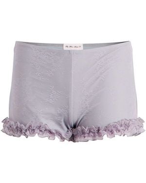 My Mum Made It Ruffled Micro Shorts - Purple