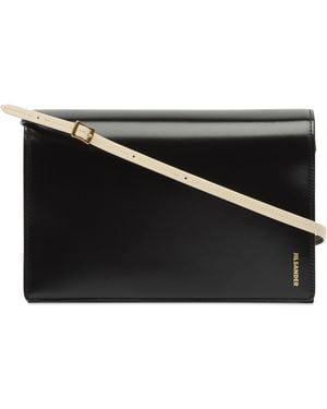 Jil Sander File Sm Leather Shoulder Bag - Black