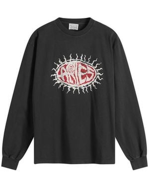 Aries Faded Grunge Long Sleeve T-Shirt - Black