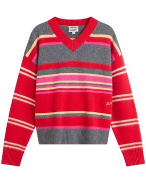 Damson Madder Rene V Sweater - Red