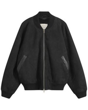 Studio Nicholson Shearling Leather Bomber Jacket - Black