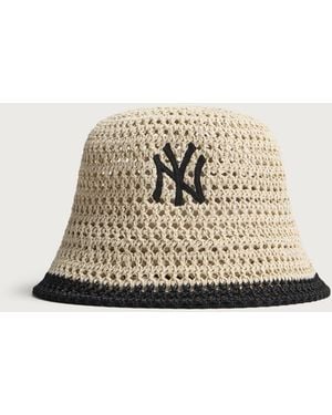 KTZ New York Yankees Knitted Bucket Hat - Natural