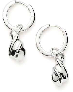 Missoma X Savi Ridge Droplet Charm Earrings - Metallic
