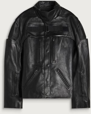 Rick Owens 2 Piece Leather Bomber Jacket - Black