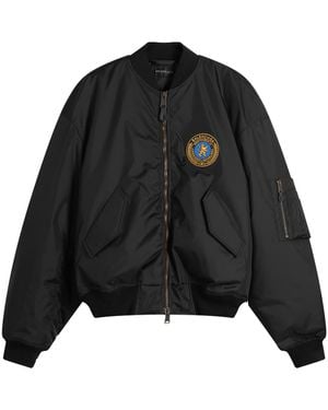 Balenciaga Uniform Nylon Oxford Large Fit Bomber Jacket - Black