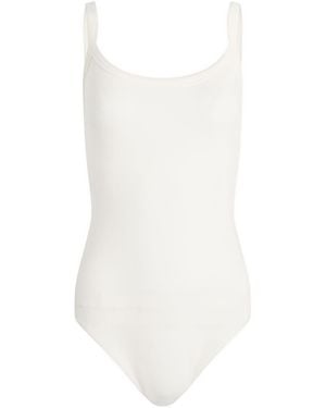 Skims Cotton Jersey Scoop Neck Bodysuit - White