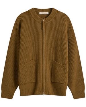 FRIZMWORKS Wool Deck Zip Cardigan - Brown
